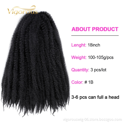 18" marley hair twist afro synthetic braiding extensions locs crotchet bulk braids colored afro kinky braid twist marley hair